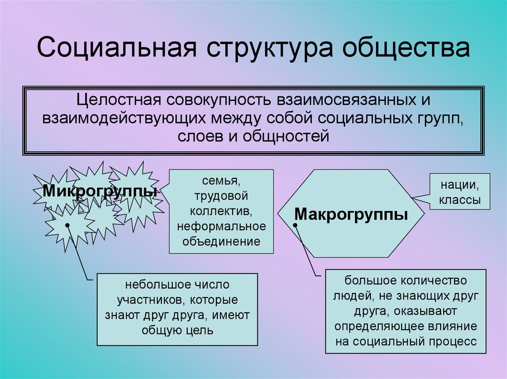 Презентация социальная структура