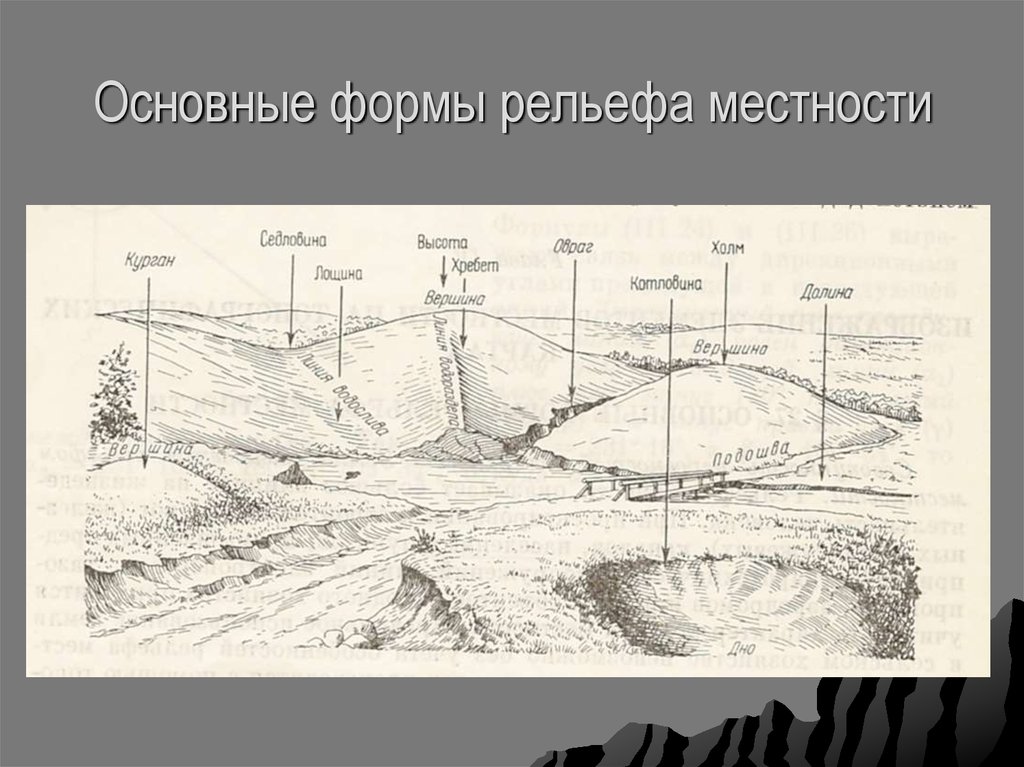 Схема рельефа. Формы рельефа на местности и на карте. Основные формы рельефа местности геодезия. Схема рельефа местности. Карта рельефа местности.