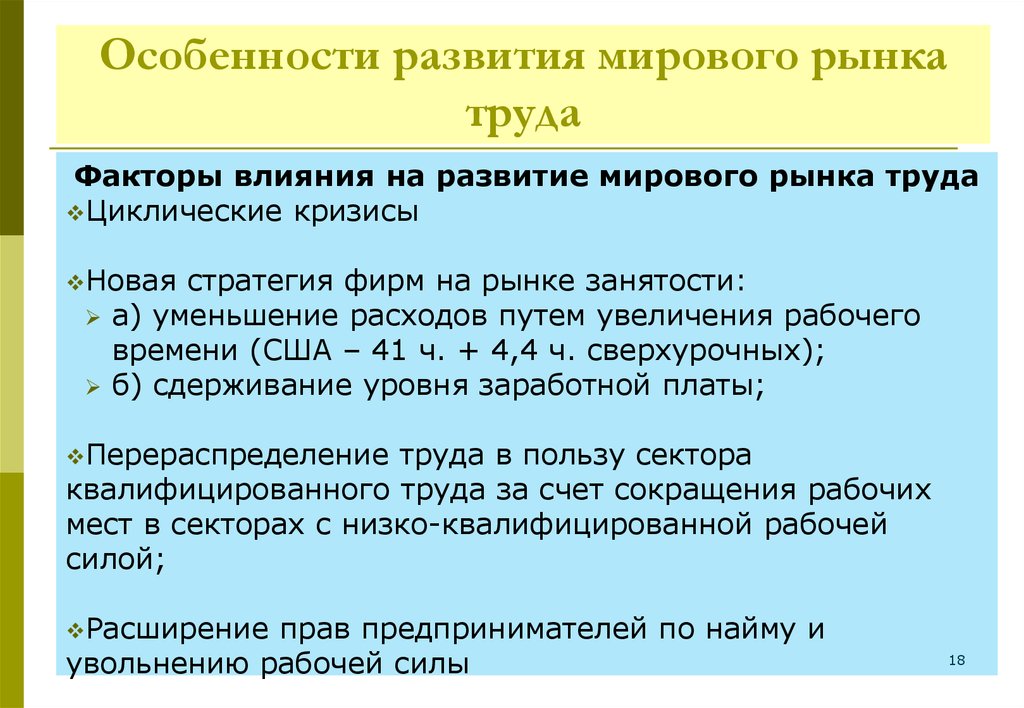 Тест рынок труда. Формирование мирового рынка труда. Факторы формирования рынка труда. Мировой рынок труда.