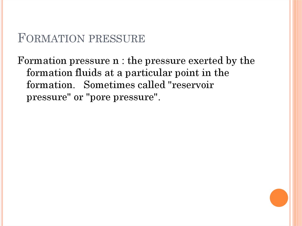 Formation pressure