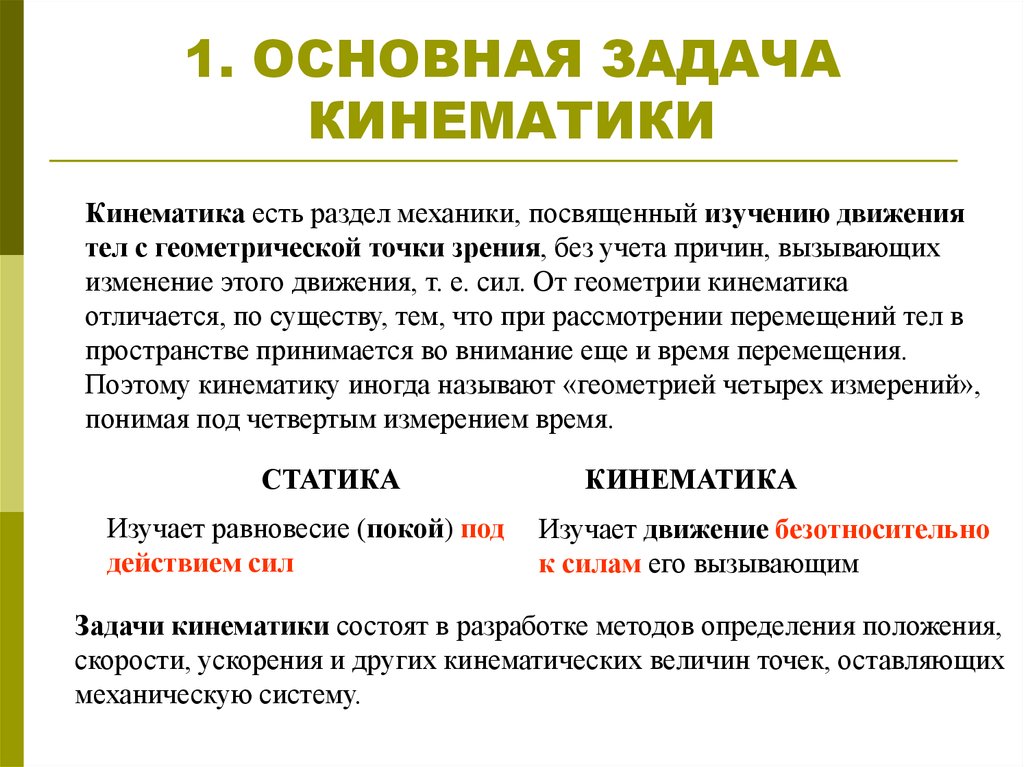 Законы кинематики