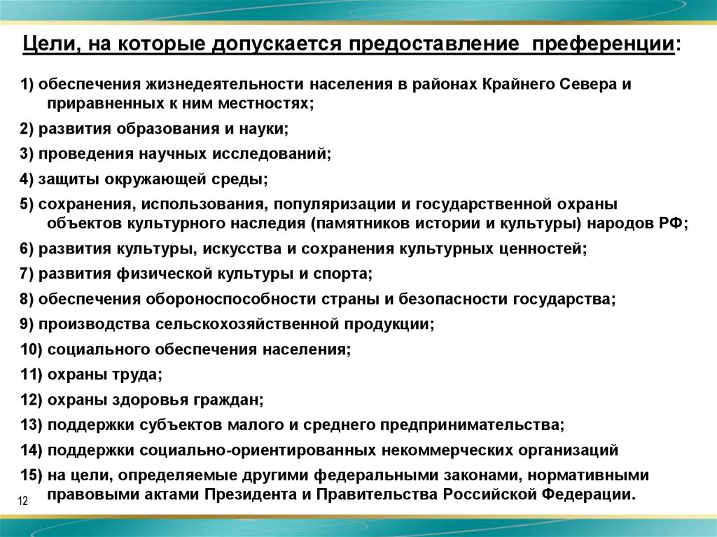 Проект акта которым предусматривается предоставление государственной или муниципальной преференции