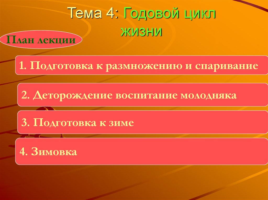 Годовой цикл в жизни млекопитающих