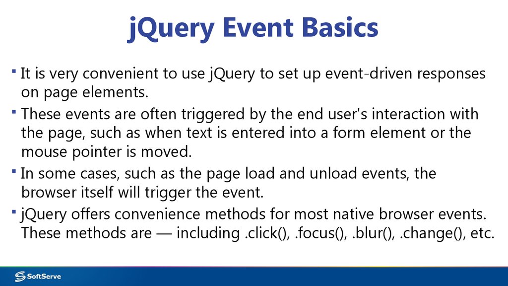 jQuery Event Basics