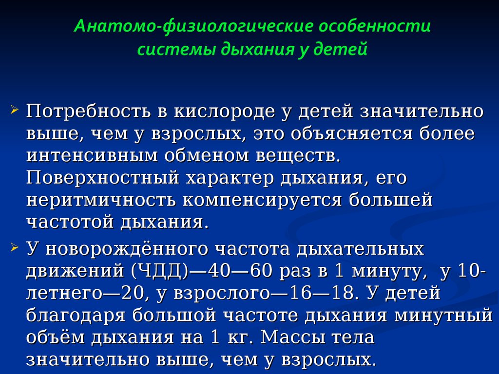 Количество вдохов в минуту у взрослого