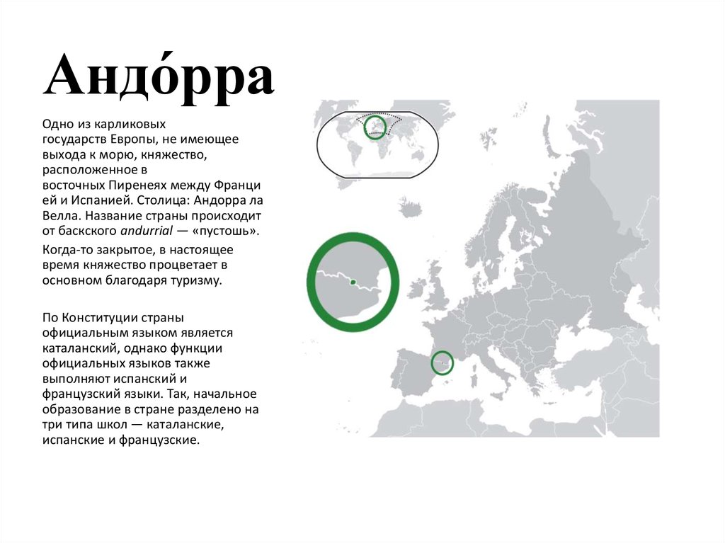 Описание страны по плану 7 класс география андорра