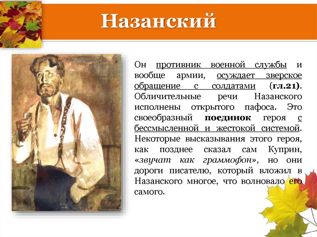 Каким видом творчества занималась шурочка куприн. Образы в произведении поединок. Ромашов и Назанский в повести поединок. Куприн герой Ромашов. Портрет Назанского.