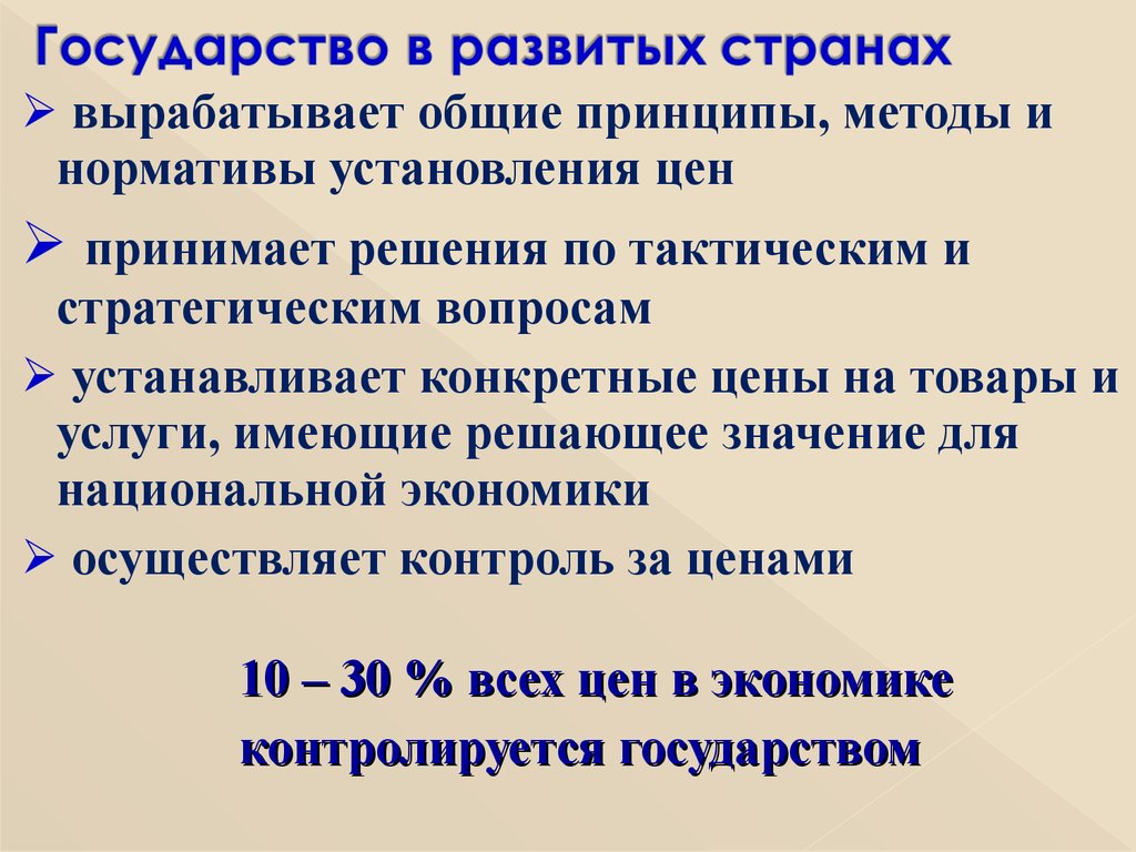 Регулирование цен.