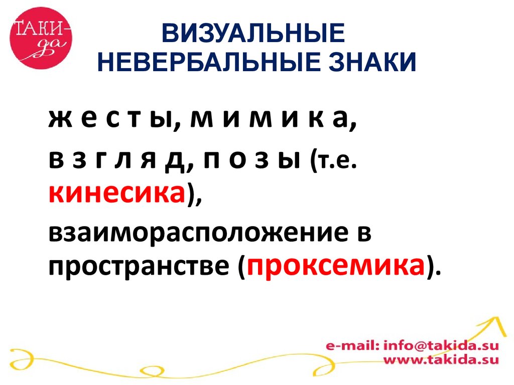 Визуальные невербальные знаки - презентация онлайн