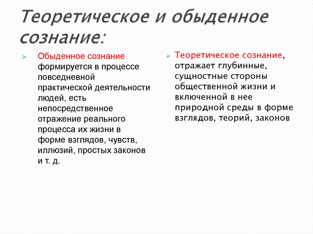 Выделите уровни общественного сознания