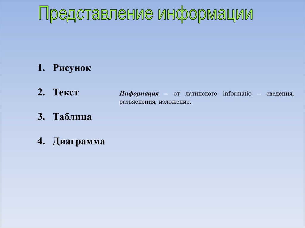 Информация и информационные процессы план конспект