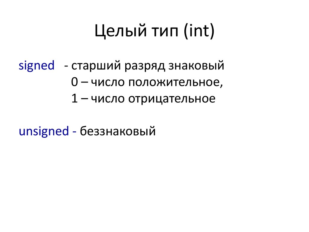 Виды int. Тип INT. INT разновидности. Целый Тип INT. INT старший разряд.