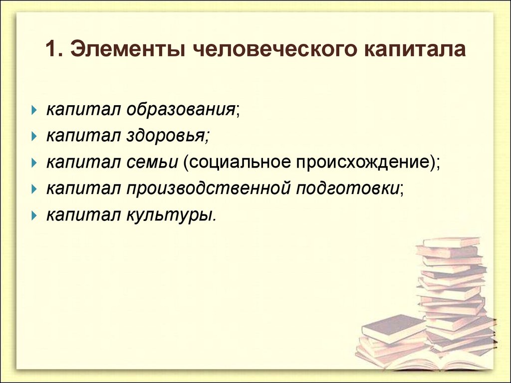 Человеческий капитал в образовании