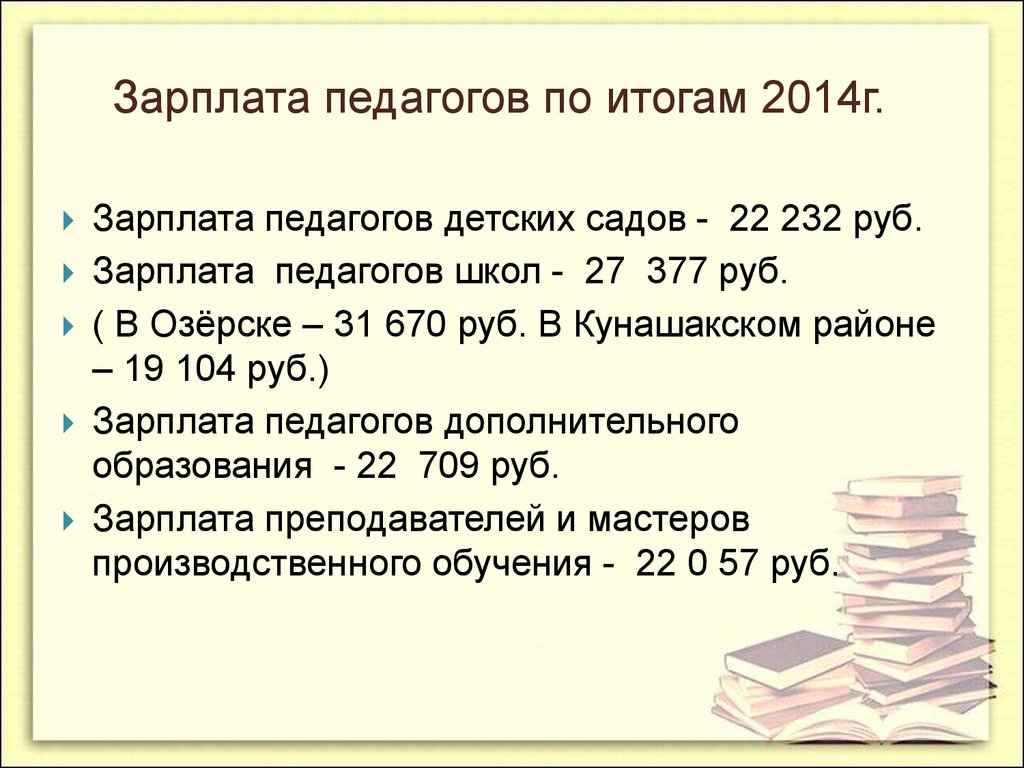 Заработная плата педагогов в школе