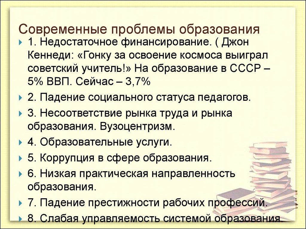 Проблемы современного образования проект 10 класс