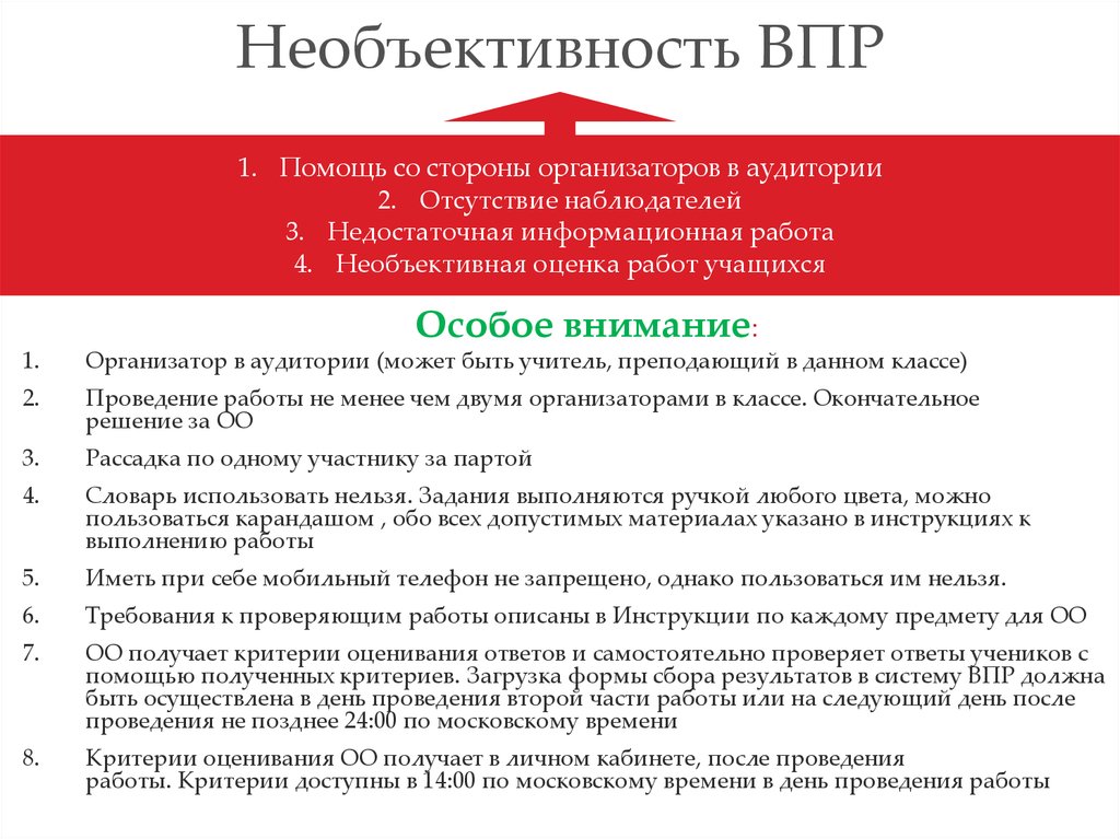 Является ли впр обязательным. Причины необъективности ВПР. Итоги ВПР. Необъективность оценивания образовательных результатов. Критерии ВПР.