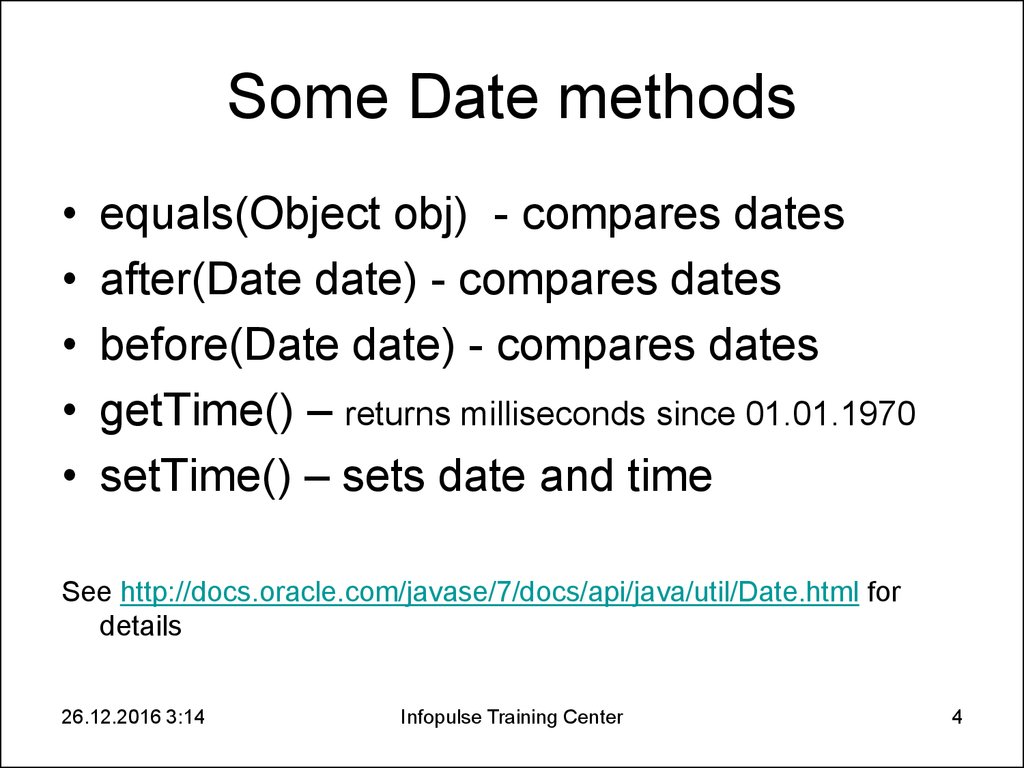 Some Date methods