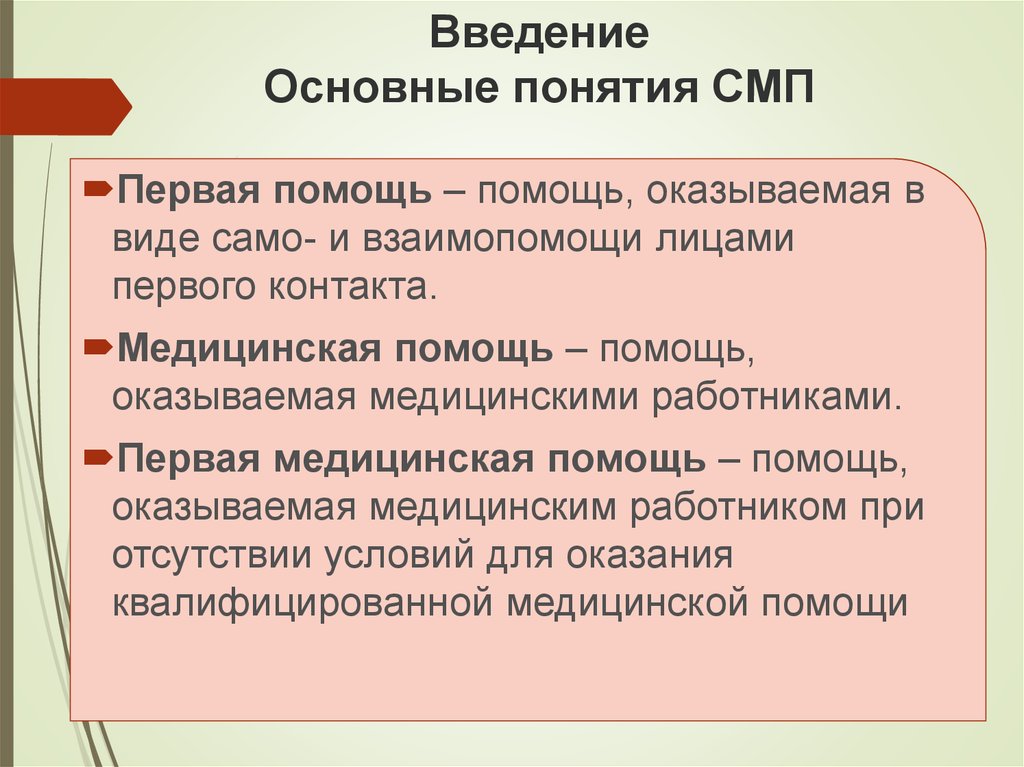 Понятие медицинской помощи