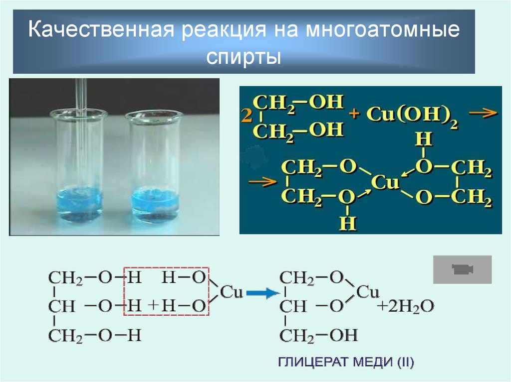 Реакция спиртов с гидроксидом меди 2. Rfxtcndtyyfz htfrwbz FF vyjujfnjvyst cgbhns. Качественная реакцмэия на много атомные СПИРВ.