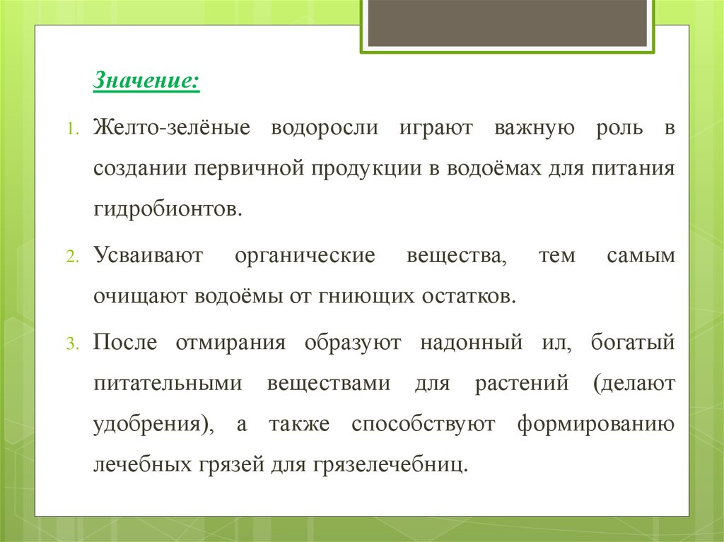 Роль желтого. Отдел жёлто-зелёные водоросли (Xanthophyta). Отдел жёлто-зелёные водоросли строение. Значение желто зеленых водорослей. Значение желтозеленых водорослей.