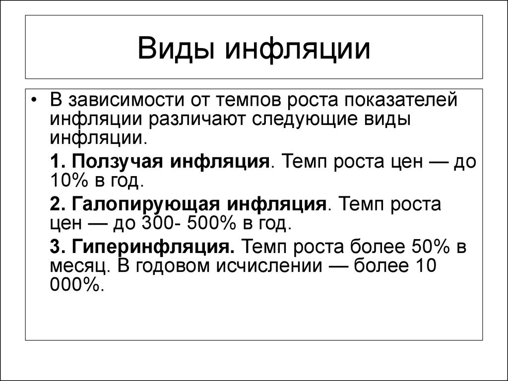 Темп роста цен. Виды инфляции в зависимости от темпов роста. Виды инфляции в зависимости от темпов роста цен. Виды инфляции в зависимости от ее темпов. Виды инфляции в зависимости от роста цен.