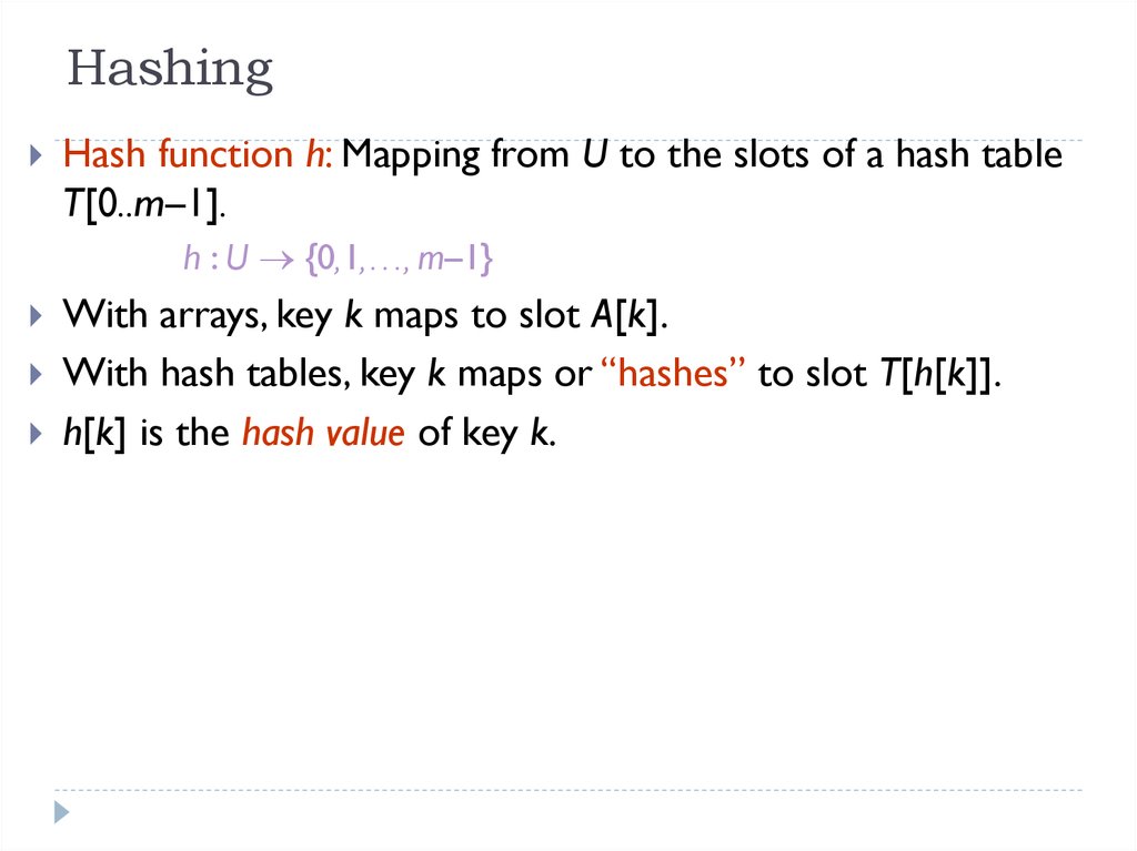 Hash Tables Online Presentation