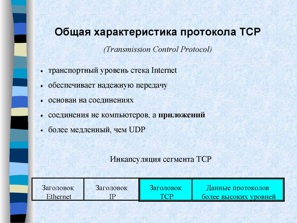 Стек протоколов. Характеристики протокола IP. Протоколы транспортного уровня стека TCP/IP. Особенности протокола TCP. Протокол TCP/IP презентация.