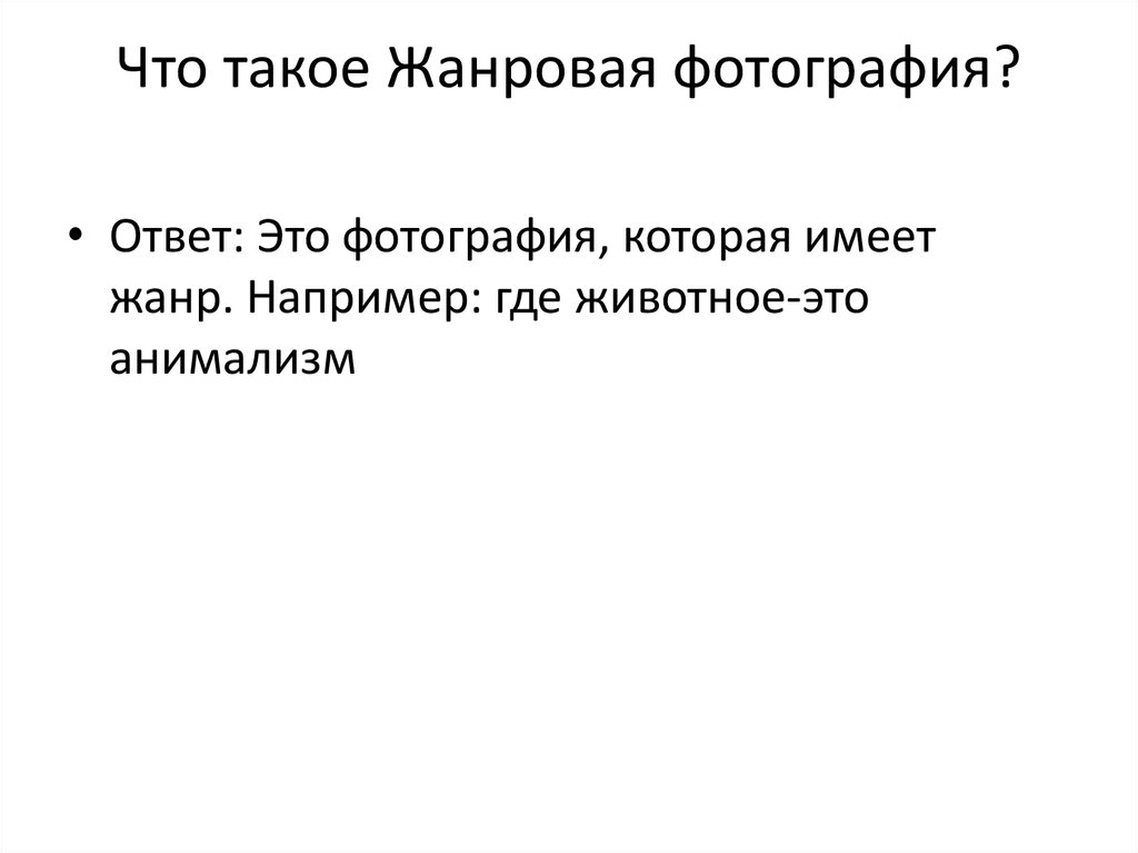 Что такое Жанровая фотография?