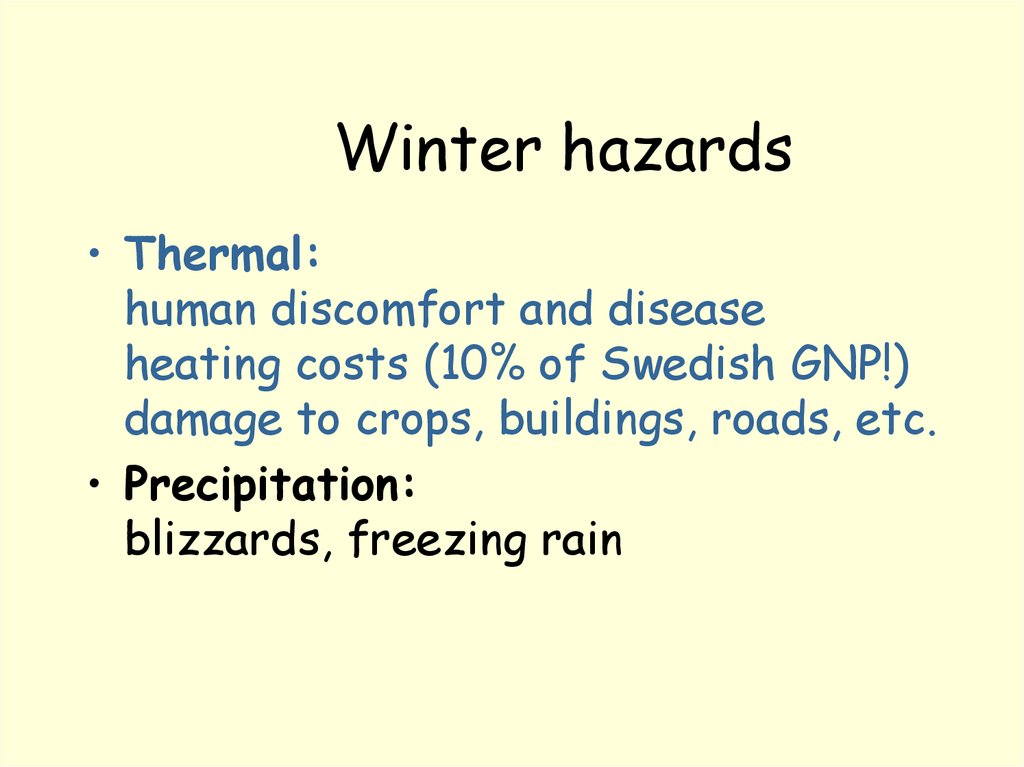 Winter hazards