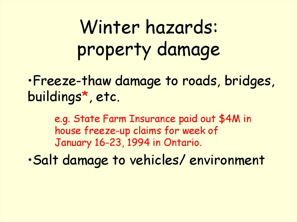 Winter hazards: property damage