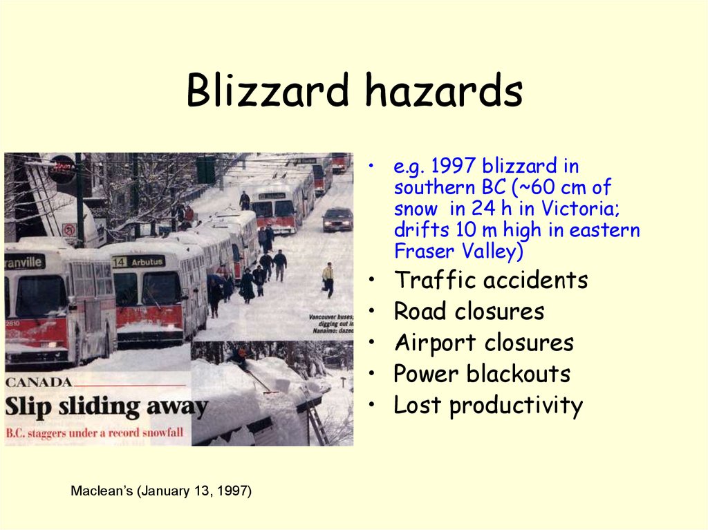 Blizzard hazards