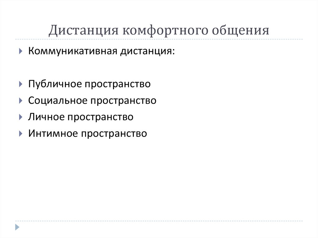 Дистанция комфортного общения