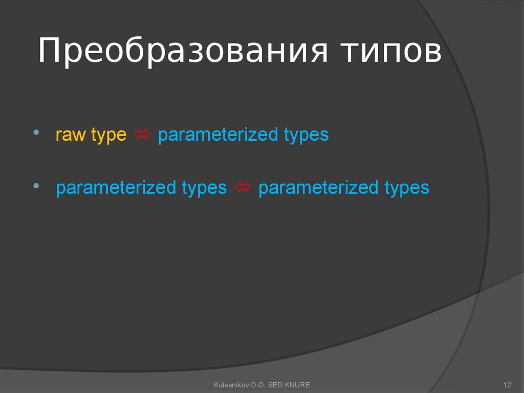 Тип начала. Parameterized Types.