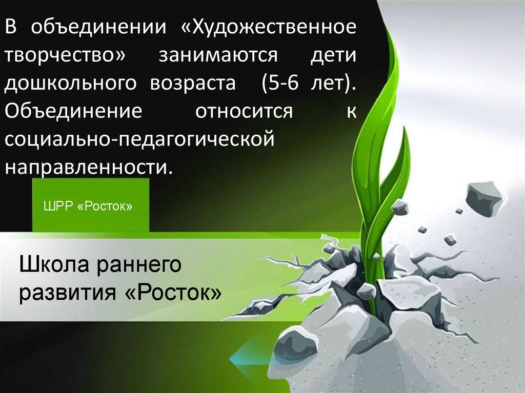 В объединении «Художественное творчество» занимаются дети дошкольного возраста (5-6 лет). Объединение относится к социально-педагогическо