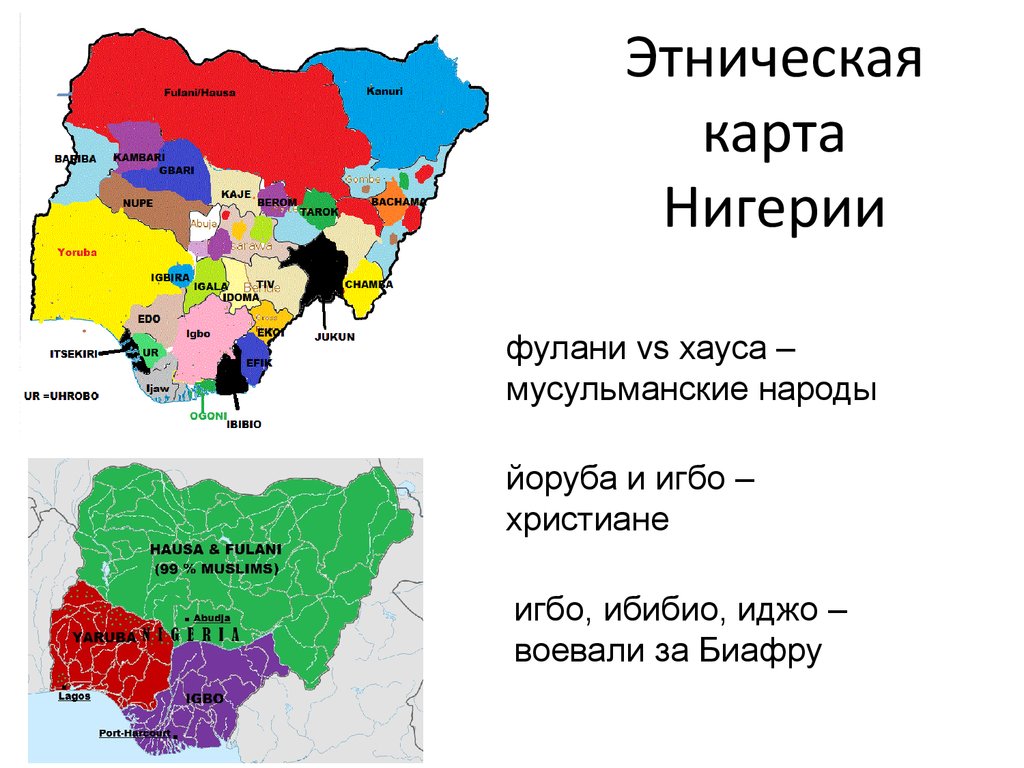 Карта народностей африки