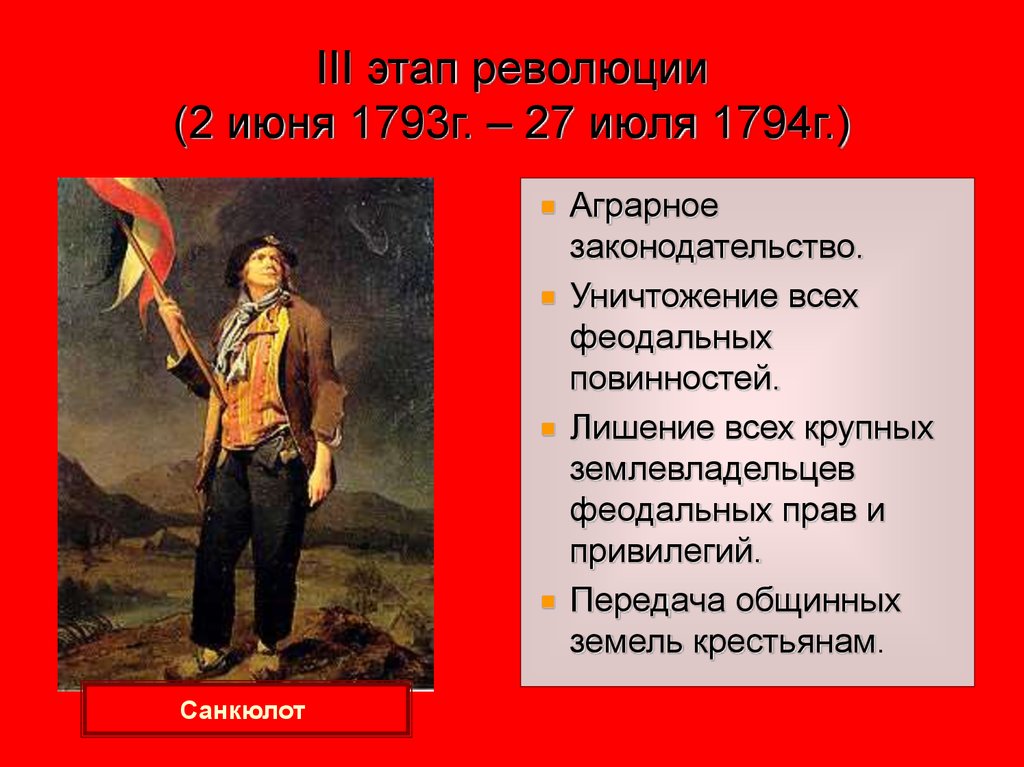 Роль французской революции. Третий этап французской революции 1793-1794. Великая французская революция 2 июня 1793г. 3 Этап 2 июня 1793 27 июля 1794. 27 Июля 1794 г.