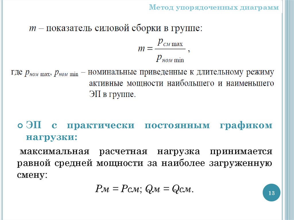 Метод упорядоченных диаграмм для расчета электрических нагрузок пример