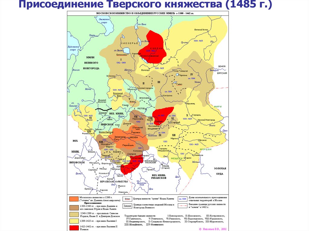 Карта присоединение к московскому княжеству