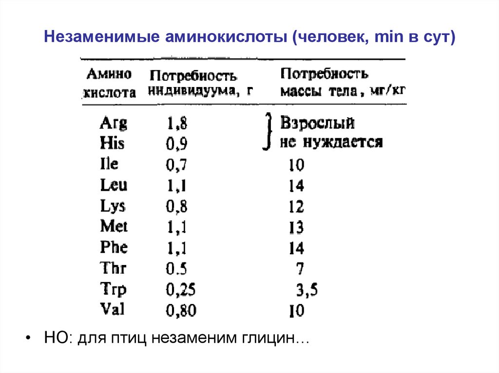 Незаменимые аминокислоты