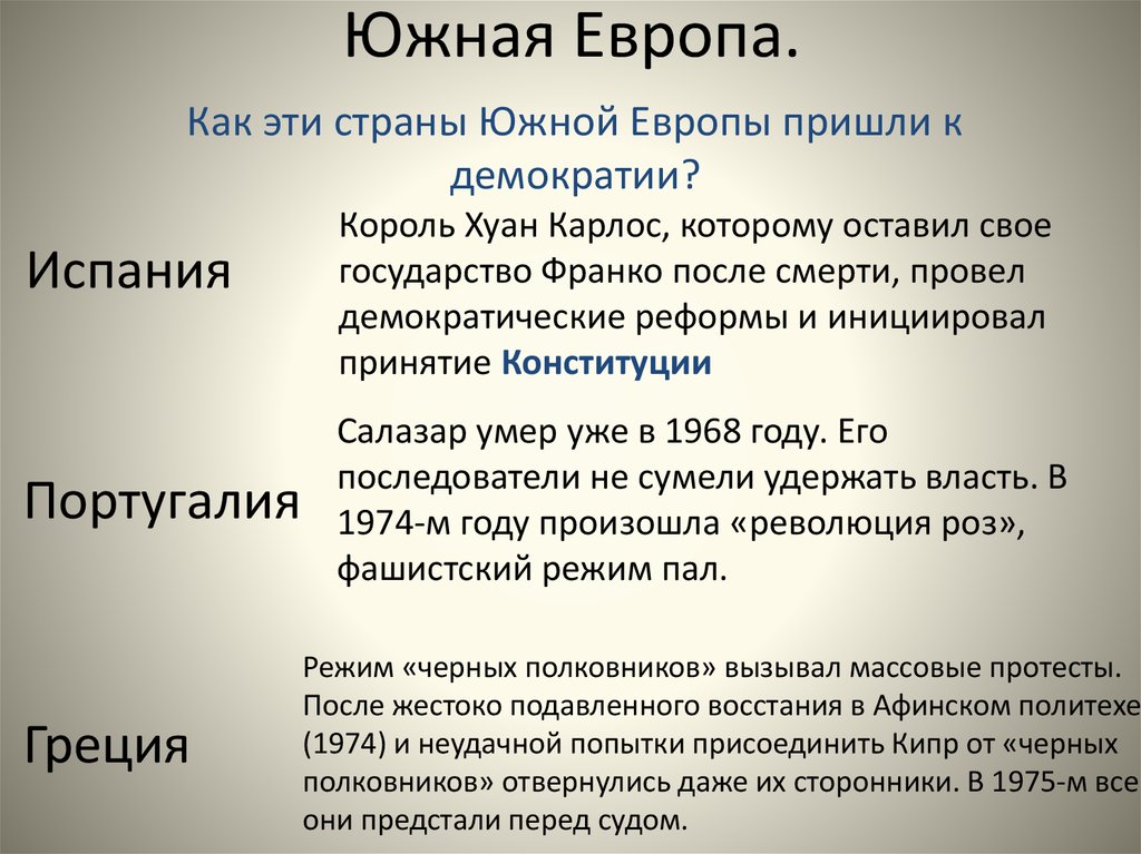 Презентация южная европа