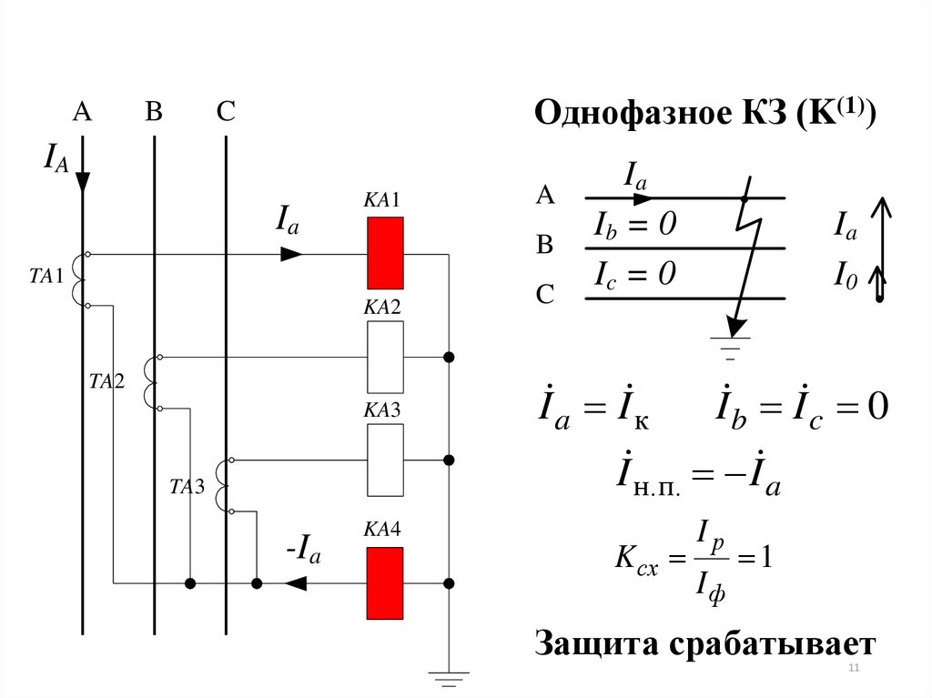 Схема соединения трансформаторов тока в неполную звезду