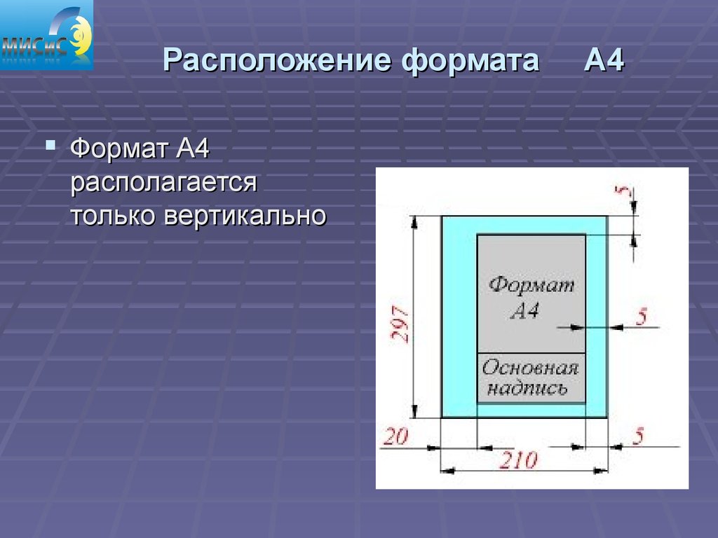 Размер вертикальной презентации