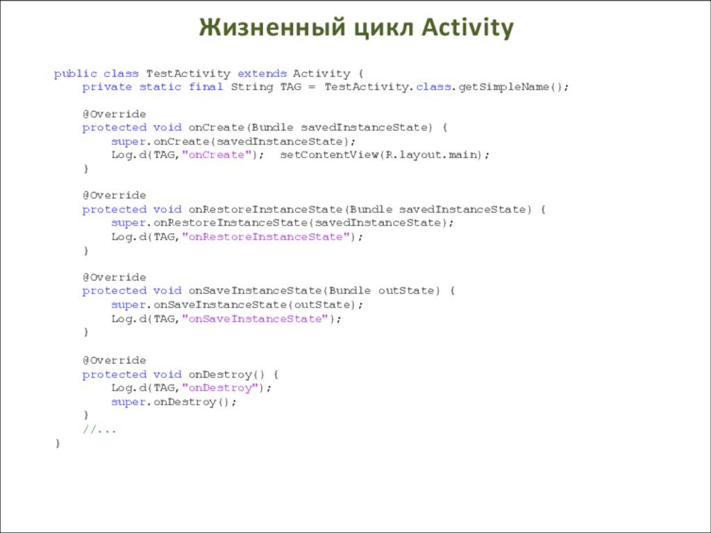 Жизненный цикл Activity