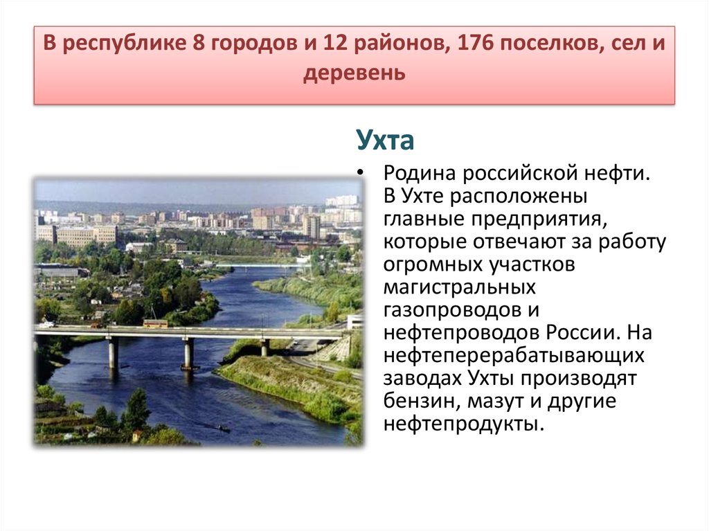 Города республики это. Ухта презентация. Ухта Родина первой Российской нефти. Информация о городе Ухта. Рассказ про Ухту.