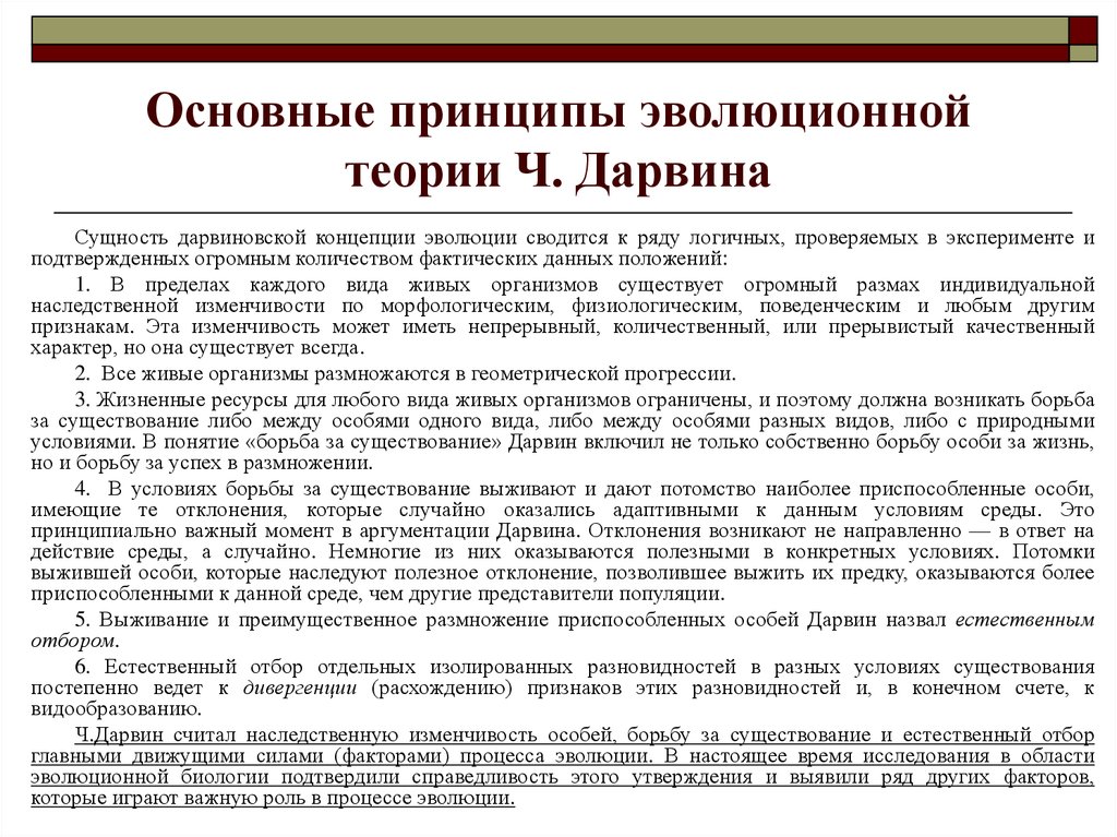 Основные принципы учения. Основные положения теории эволюции ч Дарвина. Принципы теории Дарвина. Принципы эволюции теории Дарвина. Основные принципы эволюционной теории.