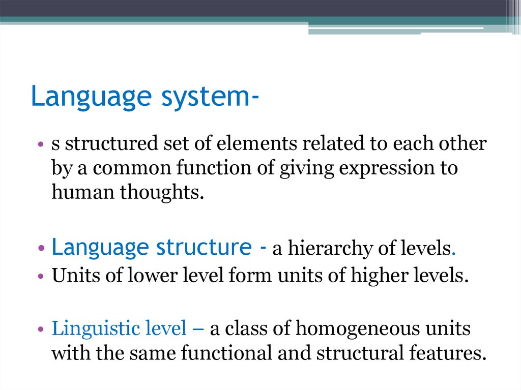 Language system-