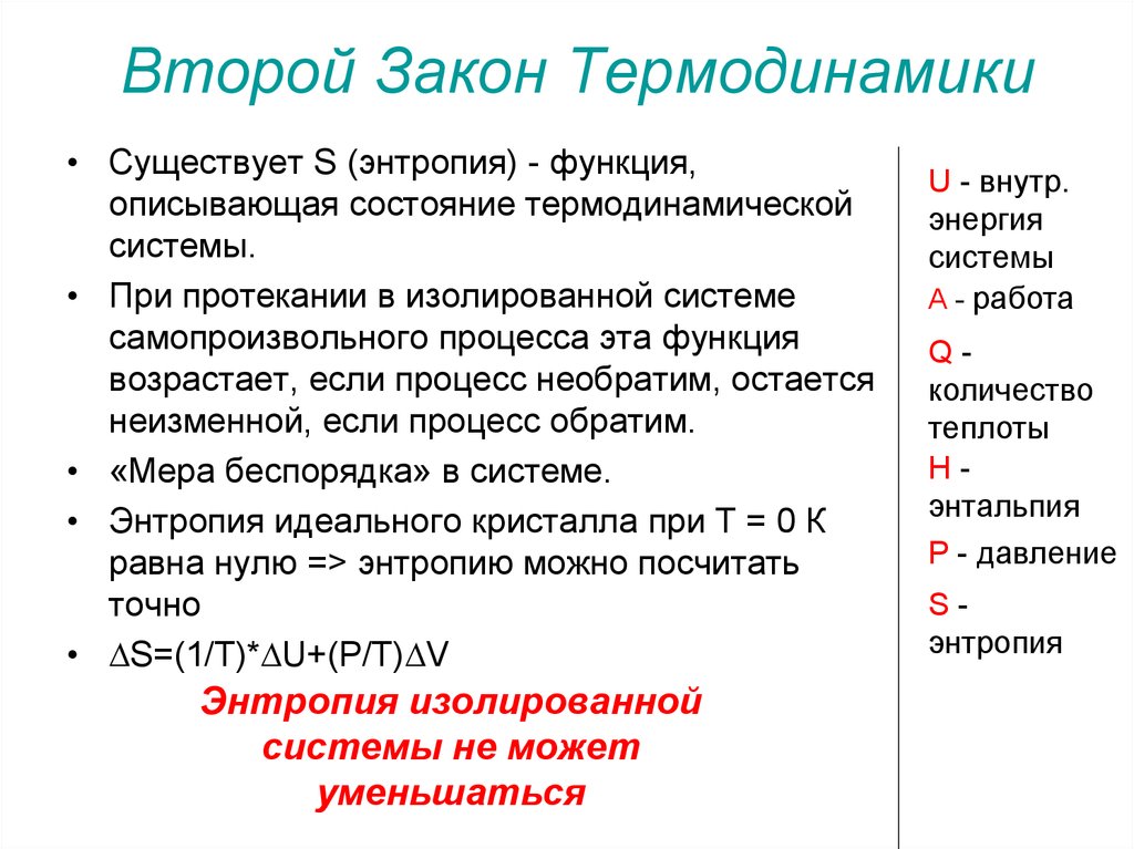 2 закон термодинамики презентация