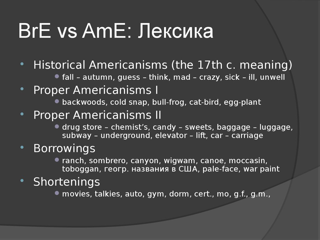 B c meaning. Proper Americanisms. Historical Americanisms examples. Состав английского языка. Bre или ame.