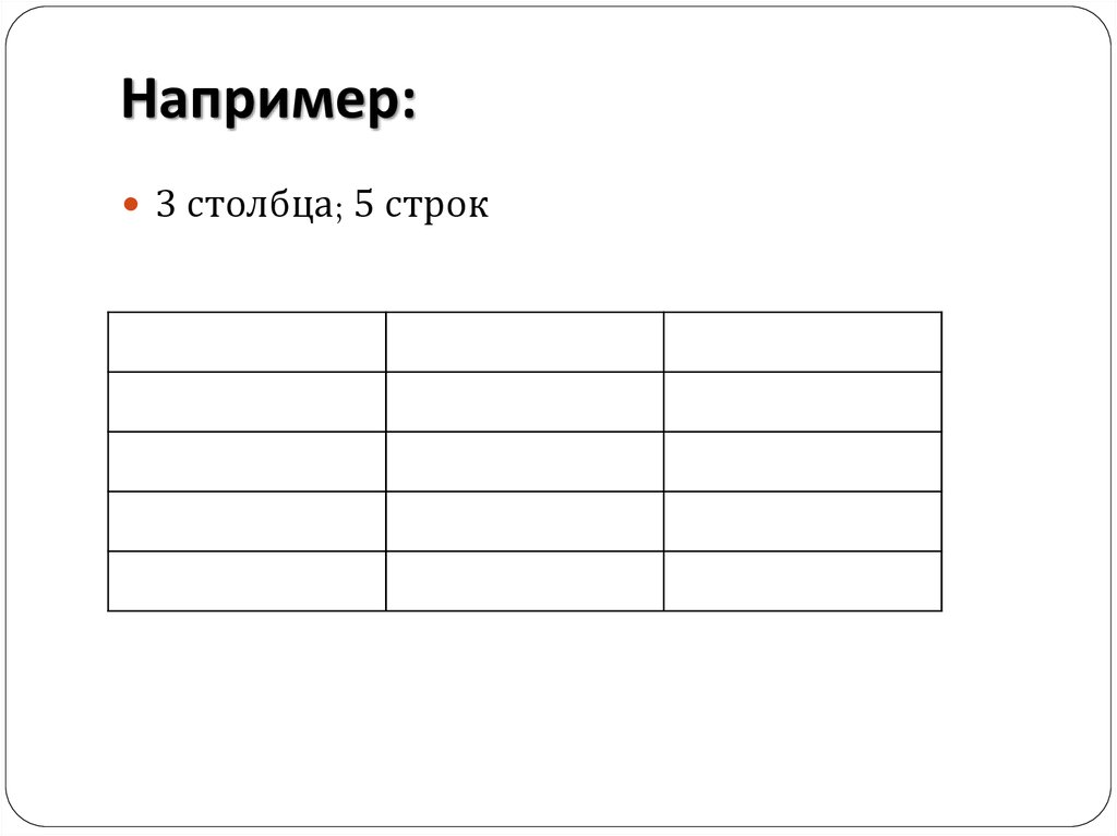 Таблица 4 столбца 4 строки