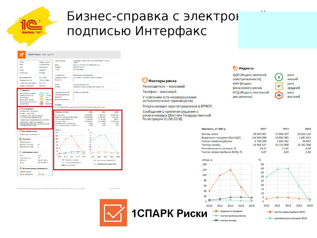 Какая разница между сервисами 1спарк риски и 1с контрагент